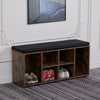 Hallway Shoe Bench Cabinet Cushioned Rustic Wood Shoes Organizer Rack Cupboard