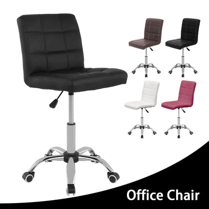 Comfy Office Desk Computer Chair Padded Seat Swivel Lift Chair PU Leather Chair