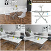 Multifunction Solid Wood Lift Table Wheels Folding Dining Room Furniture White