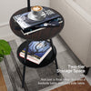 Floor Lamp with Table Tripod 2-Tier Side Table Standing Lamp Pleated Lampshade