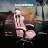 Pink Racing Gaming Chair Game Computer Office Leather Swivel Recliner Executive