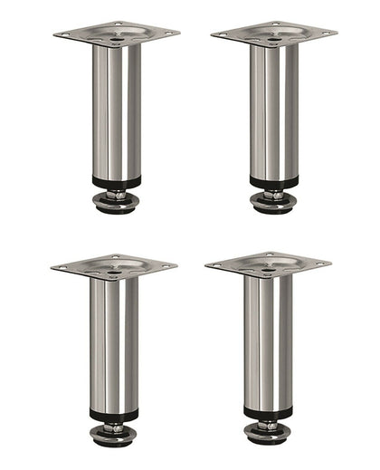 4 pcs x GTV Steel Legs Round Furniture Sofa Cabinet Footstool Side 100 / 150 mm