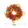 55cm Halloween Wreath Door Sunflower Autumn Maple Leaf LED Garland Festival Deco