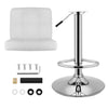 2X Bar Stools Dining Faux Leather Breakfast Bar Chair Kitchen Stool Swivel White
