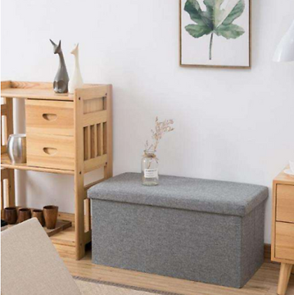 Large 2 Seater Folding Storage Ottoman Seat Stool Box Toy Storage Pouffee Cubed