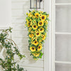 Teardrop Artificial Summer Sunflower Swag Garland Hanging Plant Wreath Home Deco