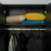 3 Door triple Wardrobe Matt Black - Bedroom Furniture Storage Cupboard