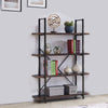 Industrial Bookcase Rustic Shelf Unit Metal Storage Display Cabinet Wood Shelves