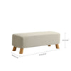 Linen Fabric Padded Stool Bench Footstool Pouffe Living Room Bedroom Footrest
