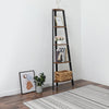 5 Shelf Bookshelf Wooden Bookcase Storage Solid Metal Frames