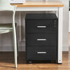 White/Black 3 Drawers Mobile File Cabinet Side End Table Storage Cabinet Office