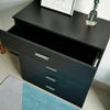 Black Chest of Drawer Bedside Table Cabinet 5 Drawer Bedroom Storage Furniture