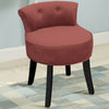 Vintage Velvet Fabric Dressing Table Stool Bedroom Low Back Makeup Vanity Chair