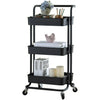 Mobile Kitchen Trolley Cart Rolling 3 Tier Storage Rack Metal Frame Stand Wheels