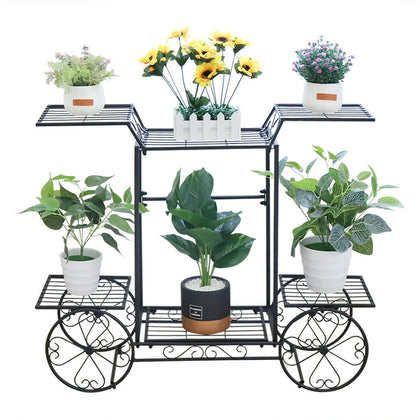 Large Metal Plant Stand Display Shelf Decor Retro Garden Flower Storage 6 Pots