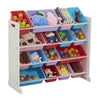 Kids' Toy Storage Organizer with 16 Plastic Boxes Playroom Organizer Unit UK