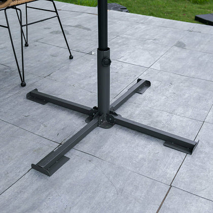 Folding Parasol Base Garden Patio Umbrella Holder Stand Steel Cross Frame 86cm