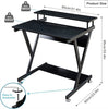 Small Computer Desk Laptop Study Writing Table Workstation w/Shelf&Monitor Stand