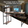 2 in 1 Computer Desk Home Office Working Study Writing PC Table with Book Shelf