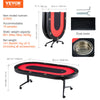 10 Player Oval Foldable Poker Table Casino Blackjack Texa Holdem Table 90"