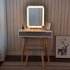 White Dressing Table Stool Set Makeup Vanity Unit LED Lighted Mirror w/Drawers