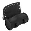 For Motorcycle Tool Roll Tool Bag LEATHER Handlebar Bag Chopper Black NEW UK NEW