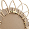 28cm Boho Flower Rose Rattan Frame Glass Wall Mirror Round Hanging Hallway Decor