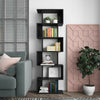 Wood Bookcase Bookshelf S Shape 6 Tier Shelves Free Standing Shelving Storage UK