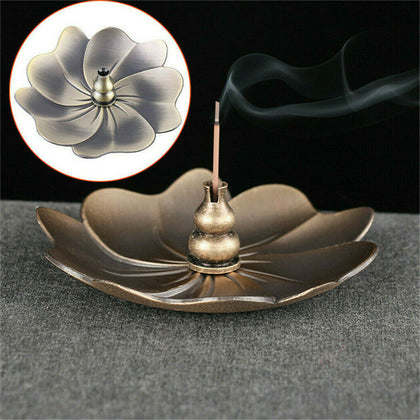 UK Alloy Incense Burner Sandalwood Sticks Holder Tray Plate Lotus For Stick Cone