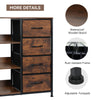 Fabric Chest Of Drawers with Shelves Industrial 4 Drawer Dresser Organizer Brown