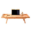 Extendable Foldable Wooden Bath Caddy Tray Holder w/leg Bath Tray Bathtub Table