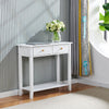 Chic 2 Drawer Console Table Hallway Desk Wooden Storage Shelf Dresser Desk White