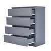 Grey Chest of Drawers Bedside Table Cabinet 4 Drawer Bedroom Storage Furniture