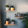 3 Sets Corner Wall Shelves Industrial Style Metal Wood Floating Shelf Storage