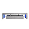 2M Large Grey TV Unit Stand LED Cabinet High Gloss 2 Long Storage Drawers Shelf