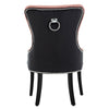 Velvet Dining Chair With Ring Knocker High Back Padded Seat Retro Button Studded