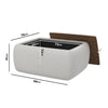 Rectangular Beige Upholstered Coffee Table with Storage - Clio CCC022