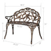 38.5" Metal Garden Bench Seat Outdoor Seating Decorative Cast Iron Park Patio UK