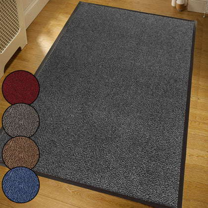 LARGE GREY HEAVY DUTY LARGE BARRIER MATS CARPETS RUGS RUBBER 120X180CM - 4FTX6FT