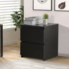 Modern Bedside Table Cabinet with 2 Drawers Nightstand Bedroom White Black NEW