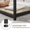Industrial Wood Coffee Table with Storage Shelf and Metal Frame for Living Room