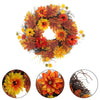 55cm Halloween Wreath Door Sunflower Autumn Maple Leaf LED Garland Festival Deco