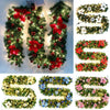 UK Christmas Garland Pine Wreath LED String Light Wedding Home In/Outdoor Decors