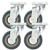 4 X Heavy Duty 75mm Rubber Swivel Castor Wheels Trolley Caster Brake 360KG UK