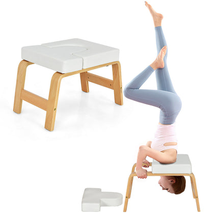 Yoga Headstand Bench Exercise Inversion Stool PU Workbench Upside Down Chair