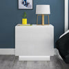 Bedside Table Cabinet With 2 High Gloss Drawers RGB LED Light Bedroom Nightstand