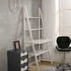 Leaning White Ladder Desk Shelf Computer Study Home / Office Modern With Shelves