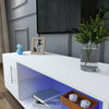 Modern TV Unit Stand Cabinet High Gloss Door and Matt body White With LED Lights