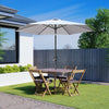 2.5M Outdoor Garden Parasol Patio Round Sun Shade Canopy Umbrella Crank Grey
