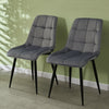 Set of 2 Velvet Dining Chairs Soft Padded Seat Metal Legs Modern Office Kitchen